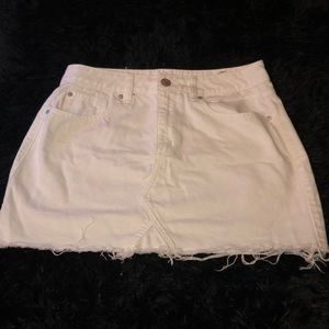 Garage white jean skirt